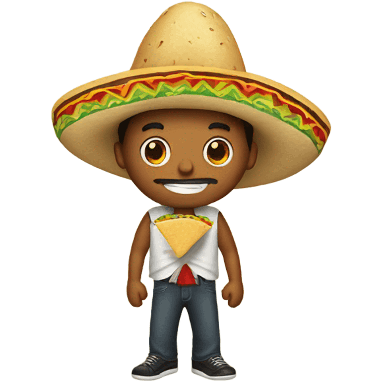 Mexican guy with a taco emoji