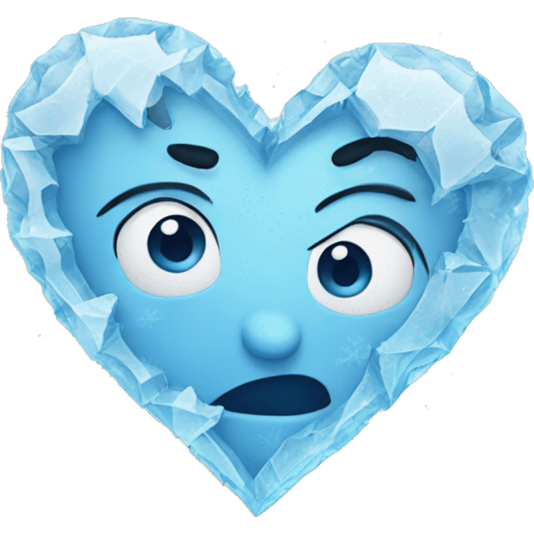 frozen broken heart. made of ice  emoji