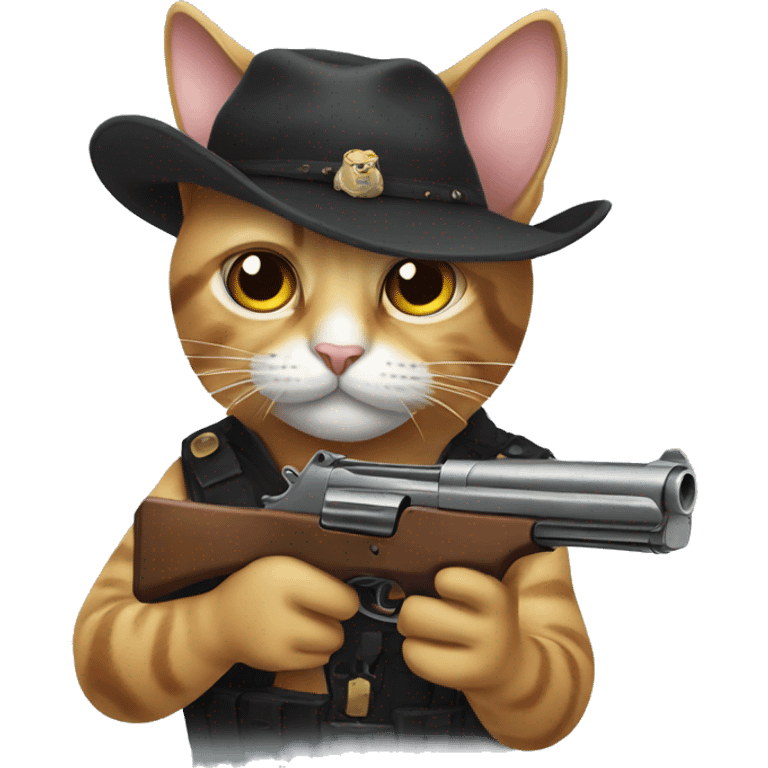 Cat with a pistol emoji