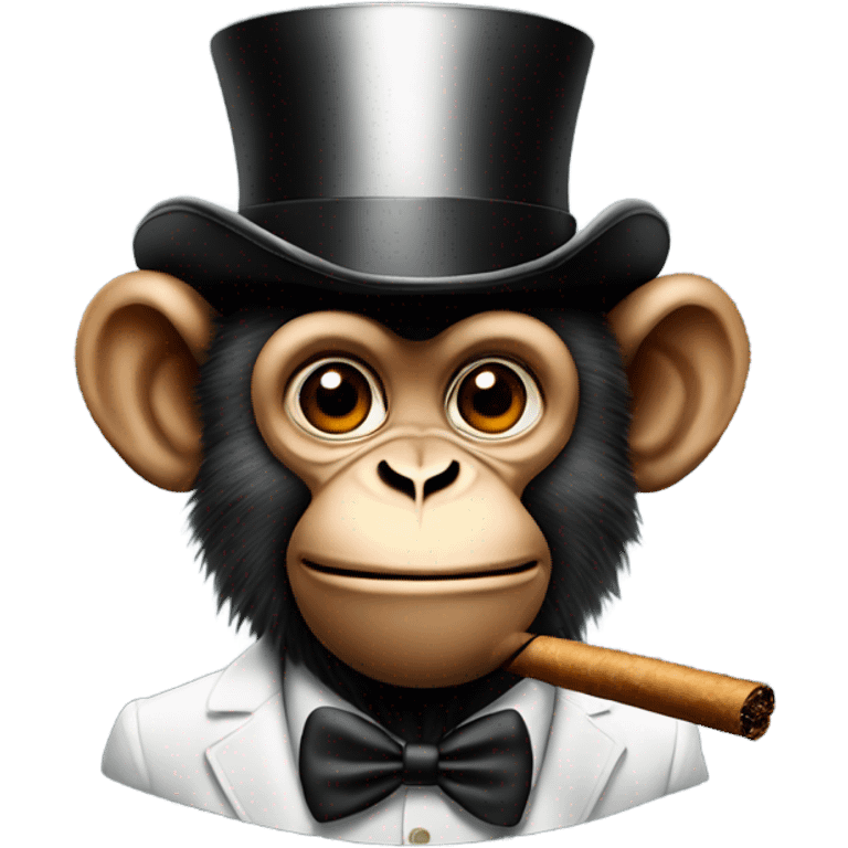 monkey with a top hat and cigar  emoji