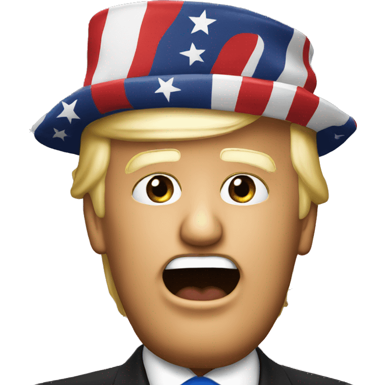 donald trump with a american flag hat emoji