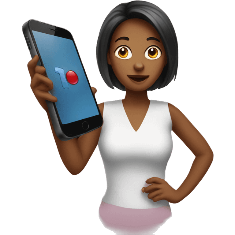 woman showing big phone emoji