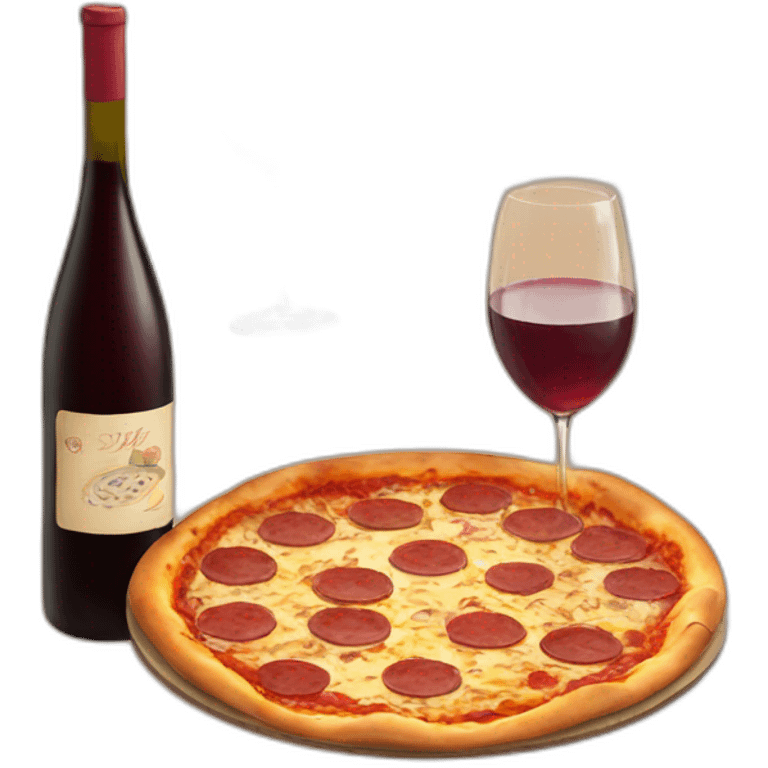 Pizza and wine emoji