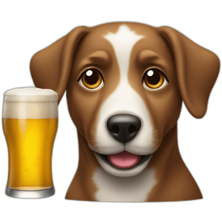 Un perro con una cerveza  emoji