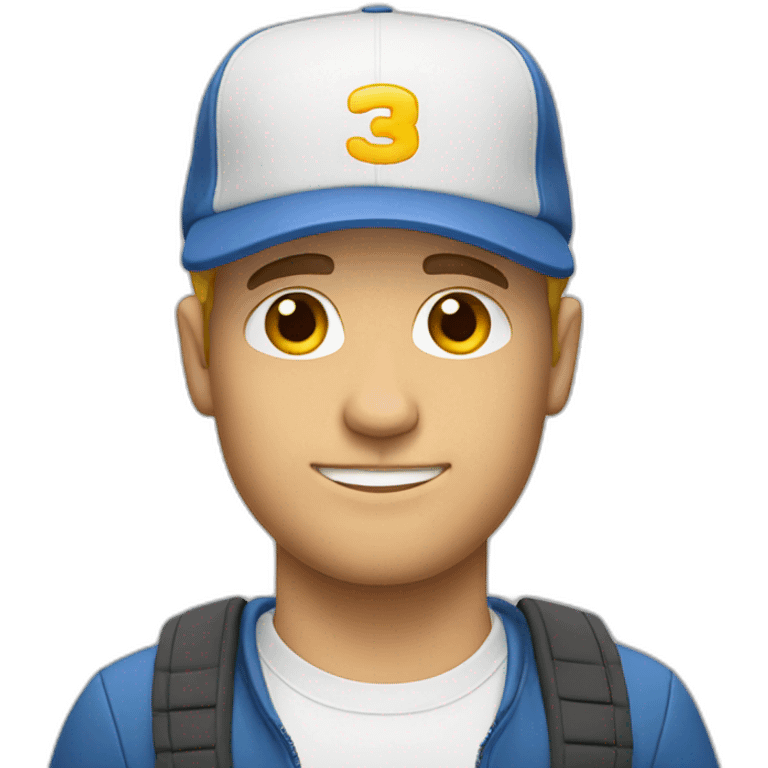 white guy with cap emoji