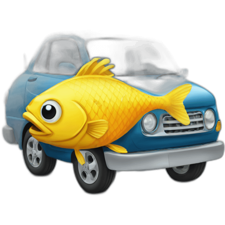 Fish on car emoji