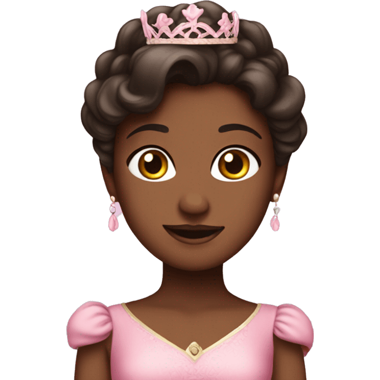 Pretty dark brown princess in pink dress emoji