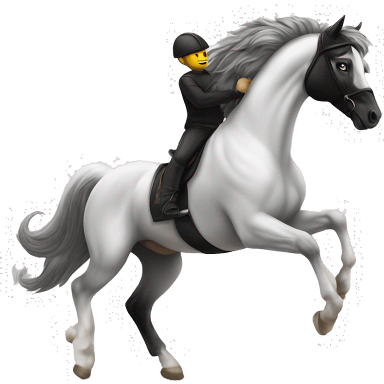 Cavallo bianco e nero che salta  emoji