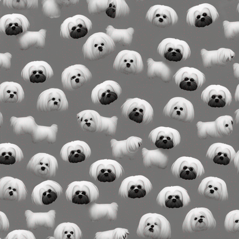 lhasa apso dog black and white female emoji