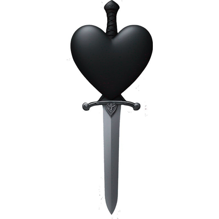 Black heart with sword emoji