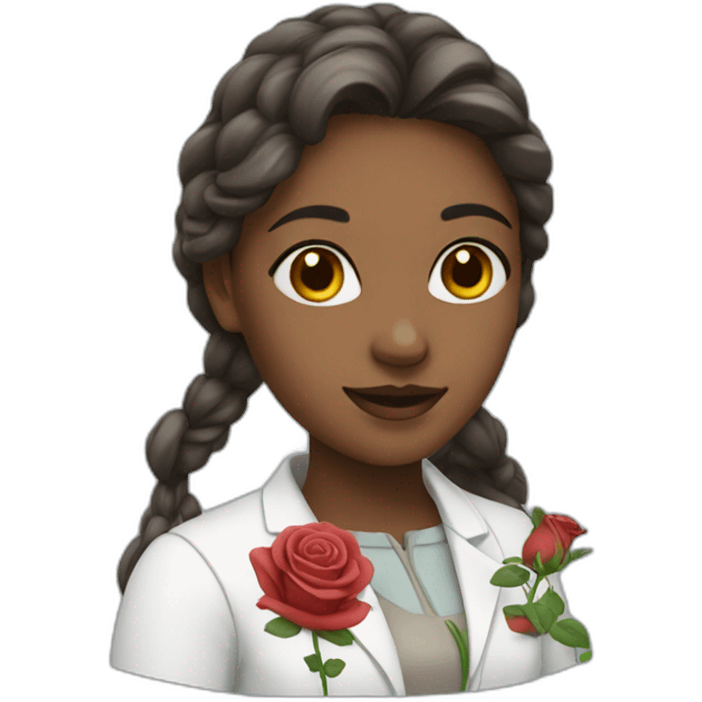 Medschool girl with roses emoji