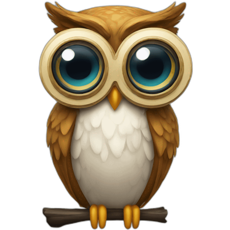 Owl with a monocle emoji