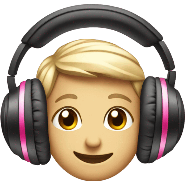 Headphones wmoji with little pink bows emoji