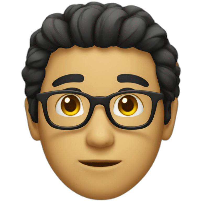 Guy with yellow tinted glasses and combed black hair  emoji