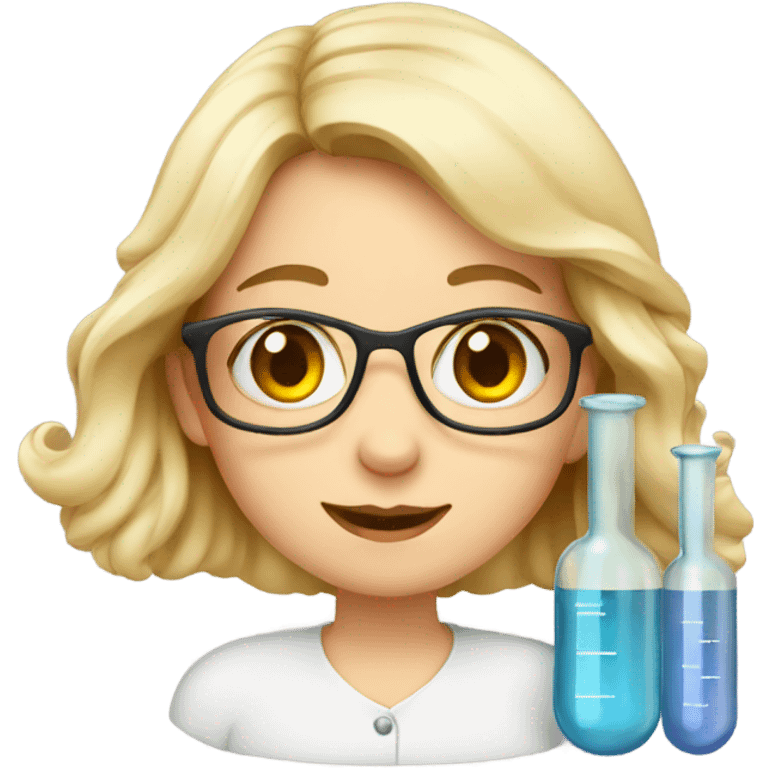 European girl with test tubes emoji