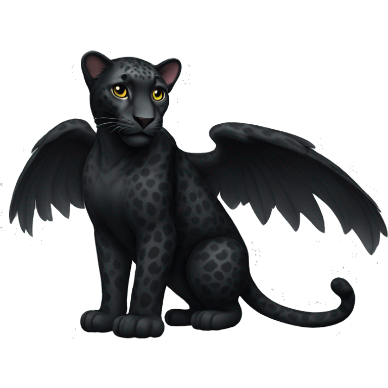 winged black leopard emoji