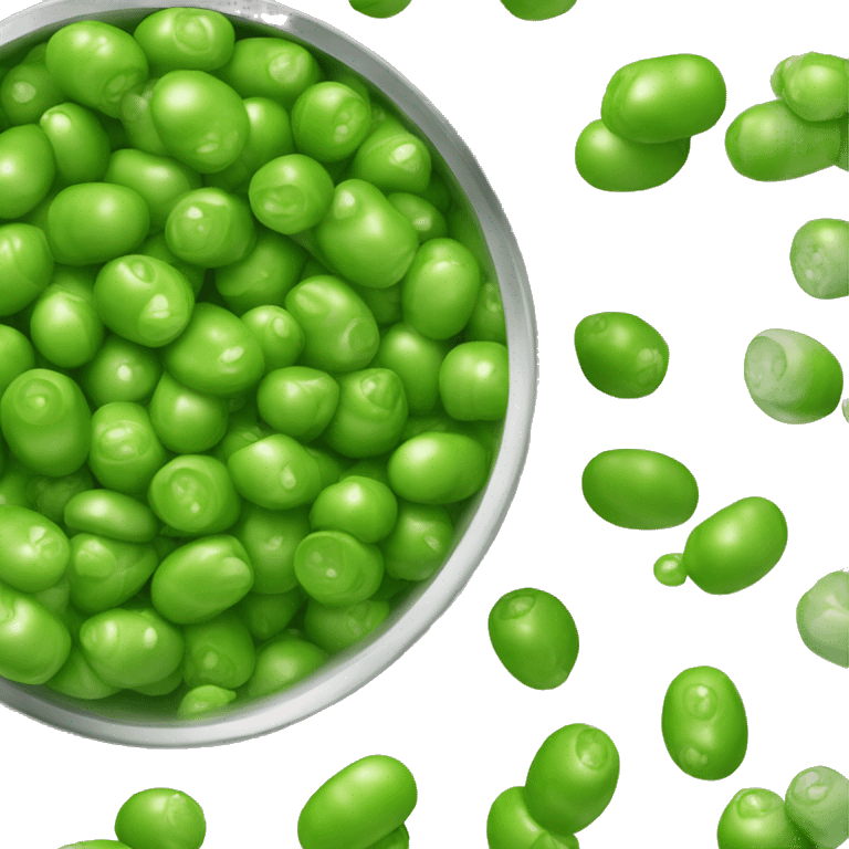 Big overflowing pot of wasabi peas.peas falling out of it emoji