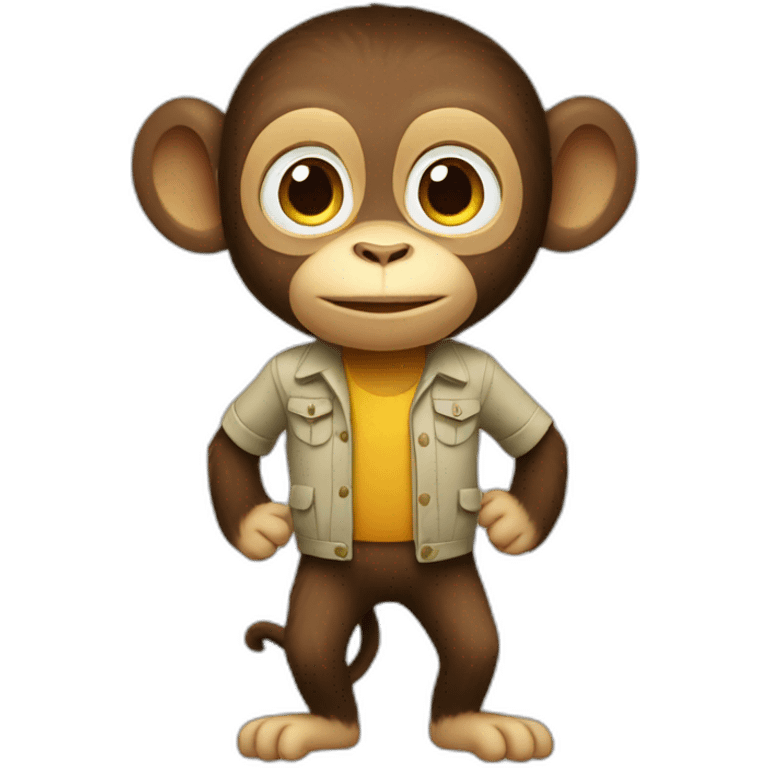 smart monkey full body emoji