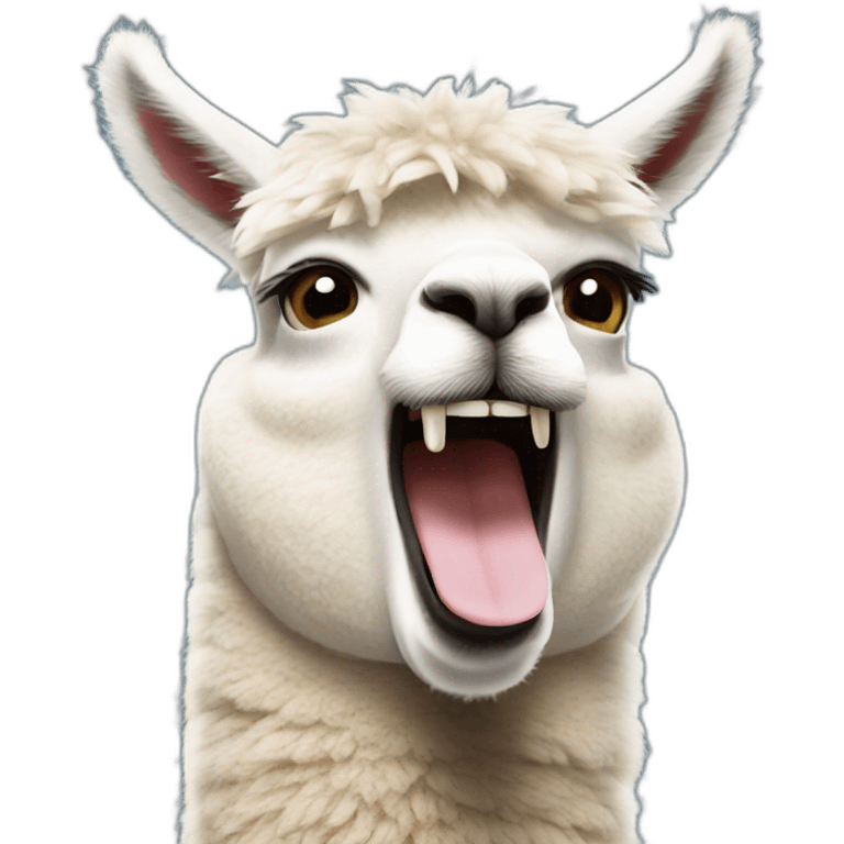 laughing alpaca face emoji