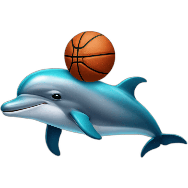 Dolphin with basketball emoji