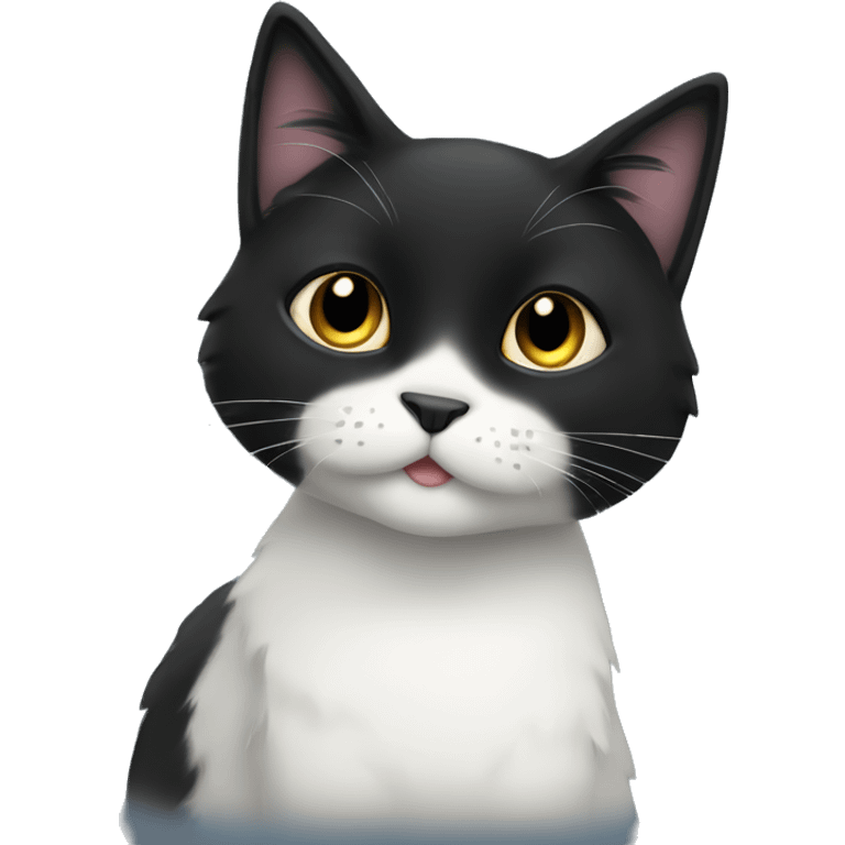 black color cat on wisper emoji