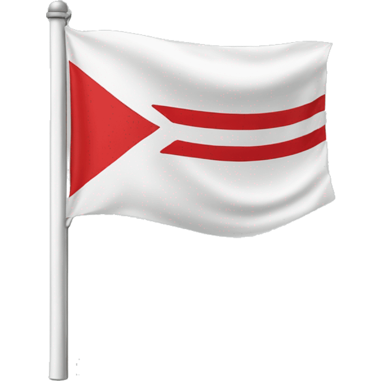 White flag with red Line horizontally in the middle emoji