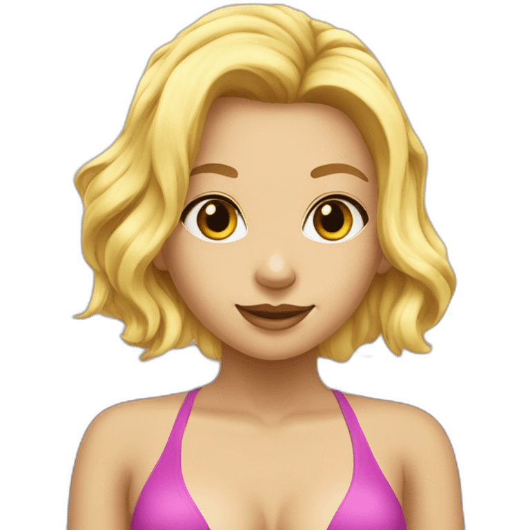 hot catgirl blonde swim suit emoji