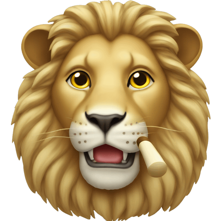 lion with whistle emoji