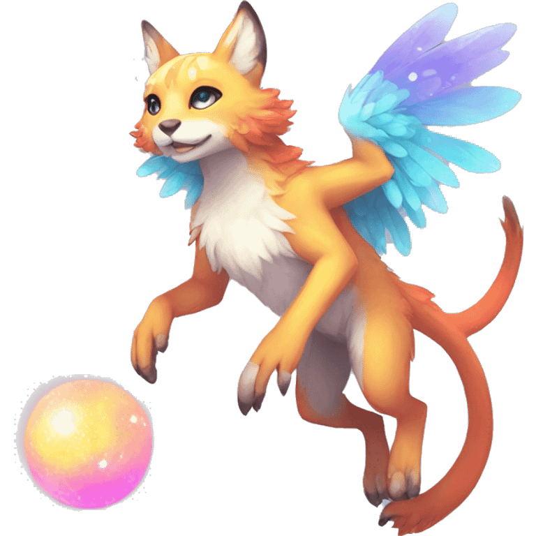 Kawaii bright fantasy ethereal anthro fursona Fakemon animal creature emoji