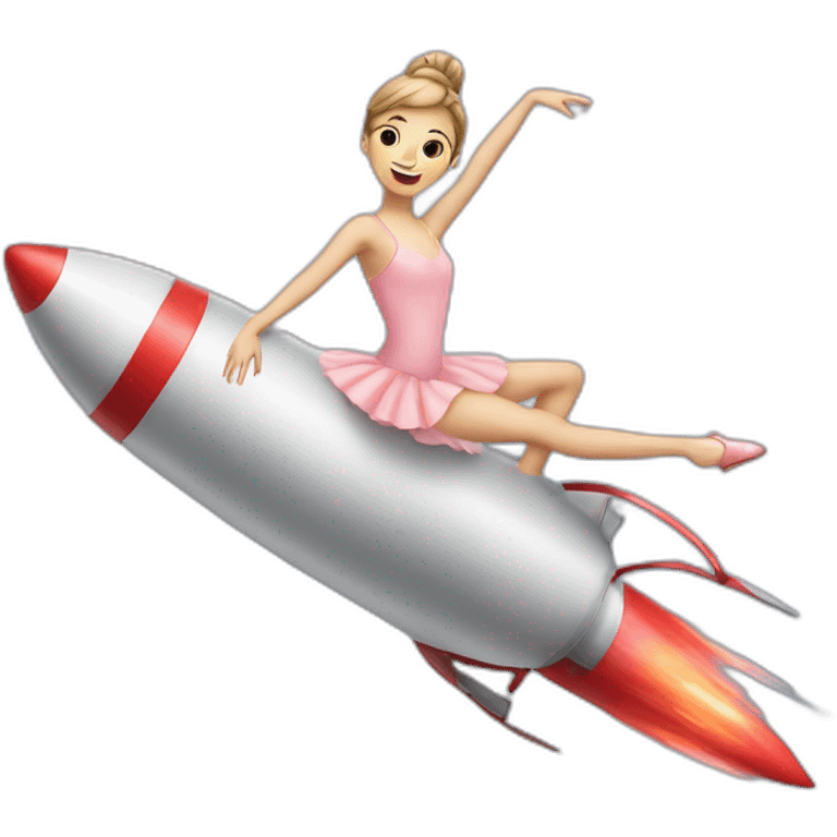 ballerina riding a rocket emoji