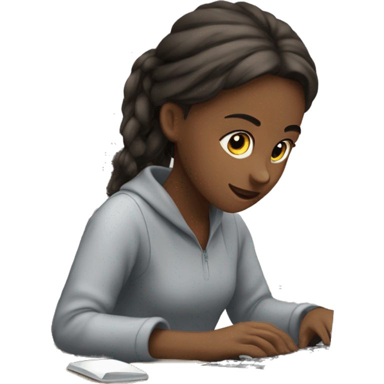 Girl working on computer emoji