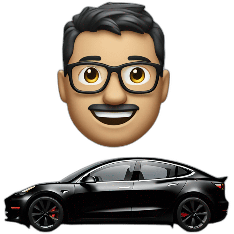 souped up all black Tesla Model 3 emoji