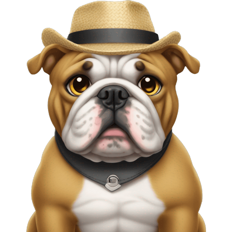 bulldog com roupa de pc emoji