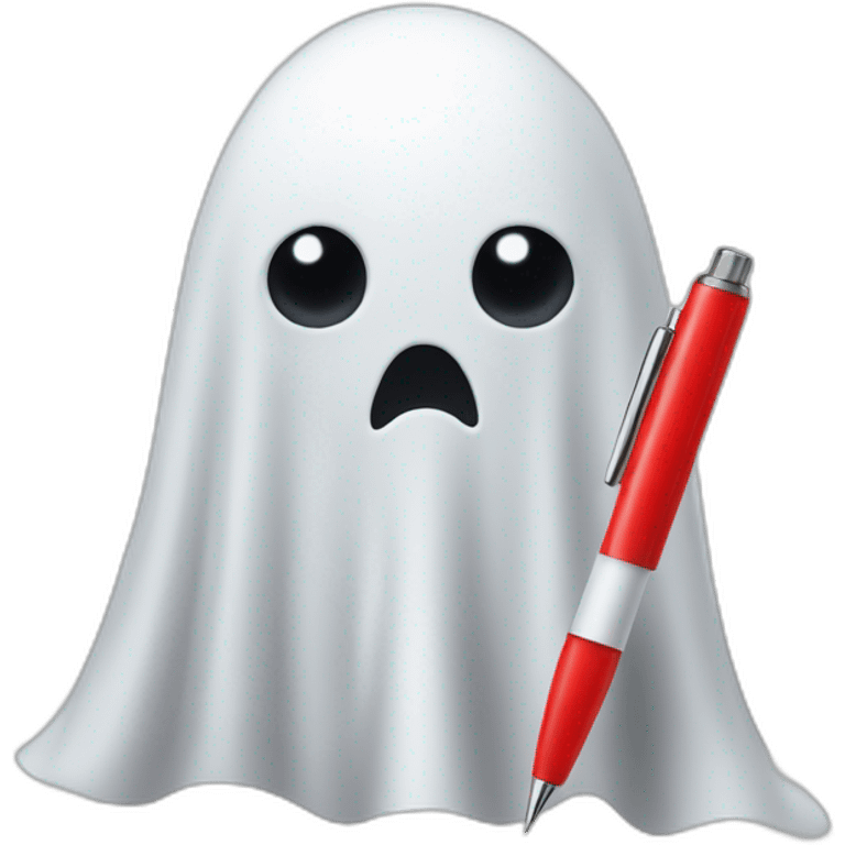 ghost with a red pen emoji