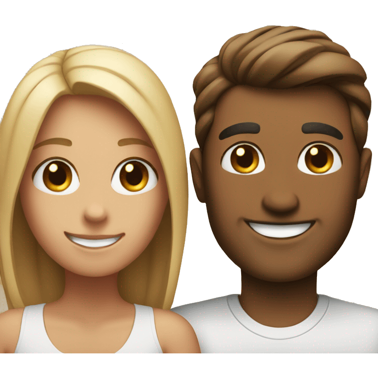 couple smiling at viewer emoji