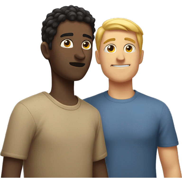 Guy standing over the shoulder of another guy breathing heavily emoji