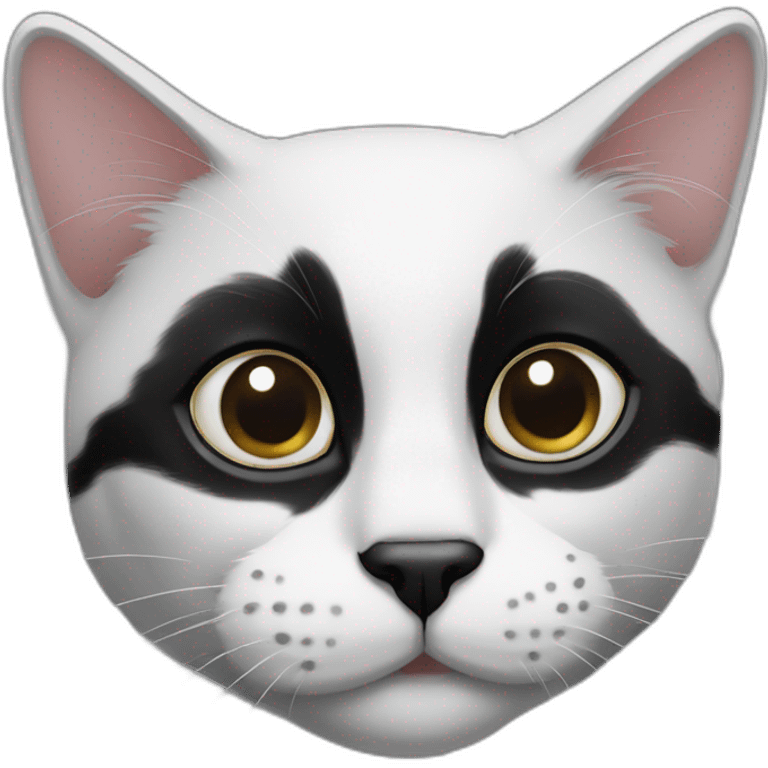 Black and white cat with white nose and black face and a small black mark on his nose emoji