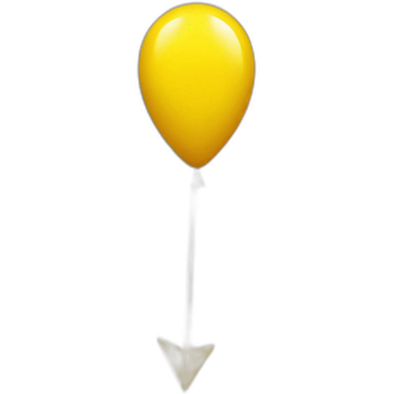 arrow pointing downwards shaped like a yellow ballon emoji