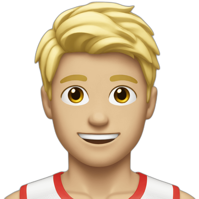 Athletic blonde gay boy emoji