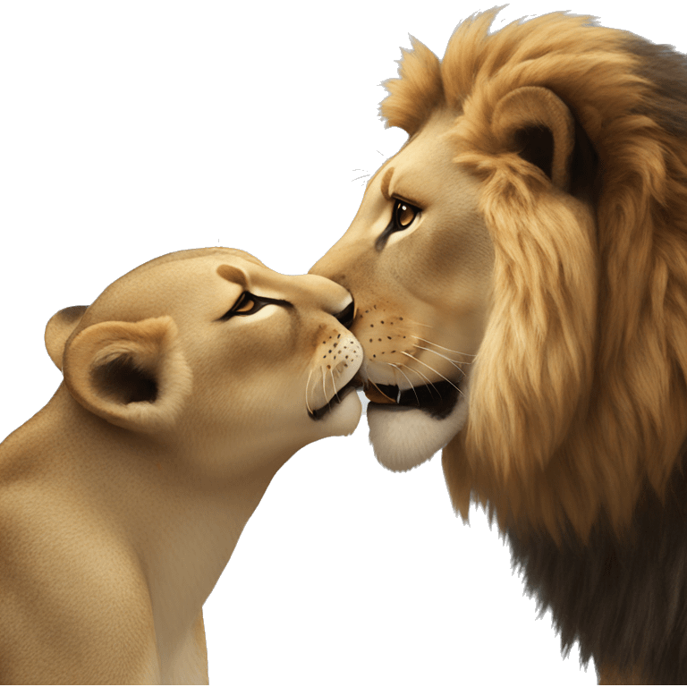 Lion kissing  emoji