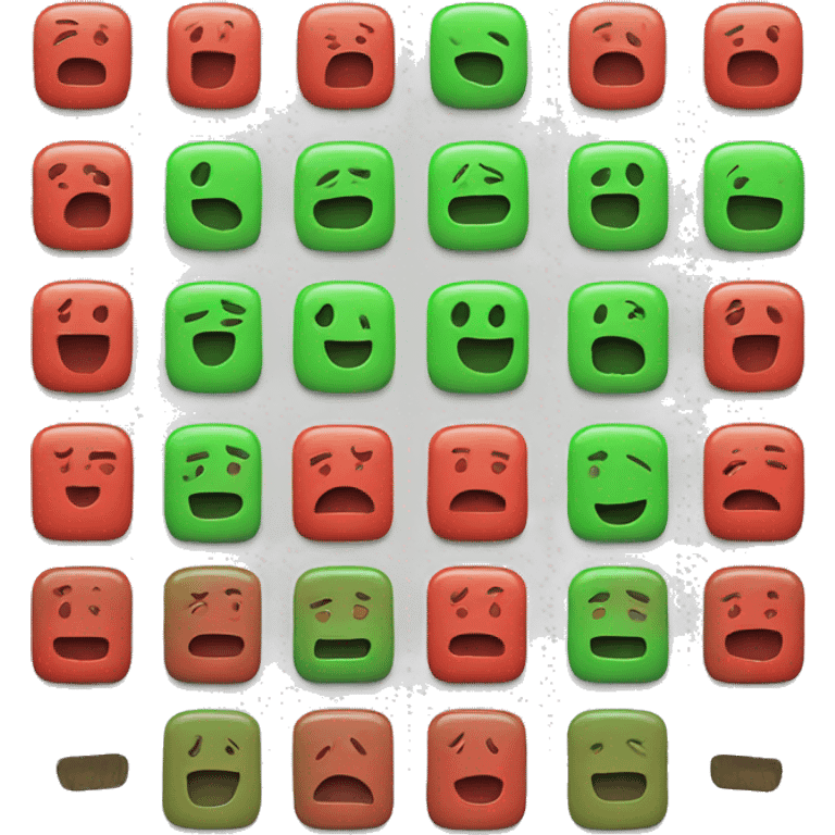 2 square buttons red and green emoji