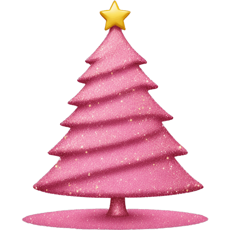 Pink and glitter Christmas tree emoji