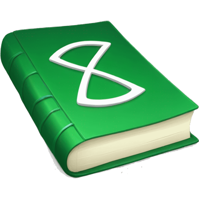 Green book with rune emoji