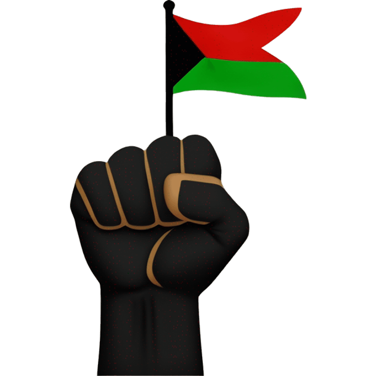 Black Power Fist and Red and Black and Green Flag  - Juneteenth - Freedom is NOT free ! emoji