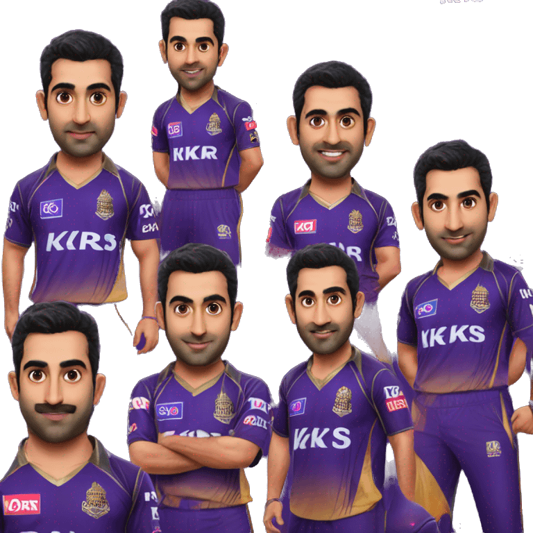 Gautam Gambhir in KKR Jersey  emoji