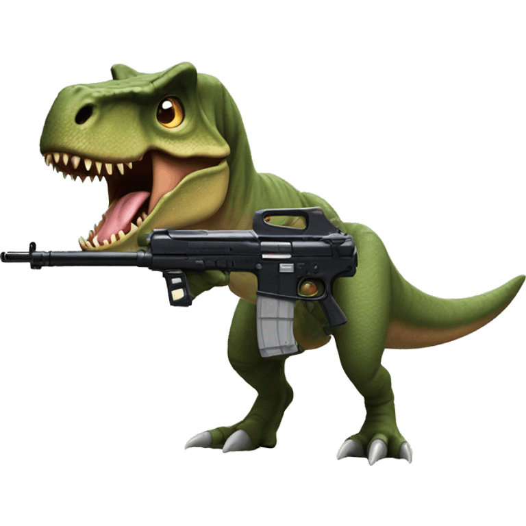 T-rex with gun emoji