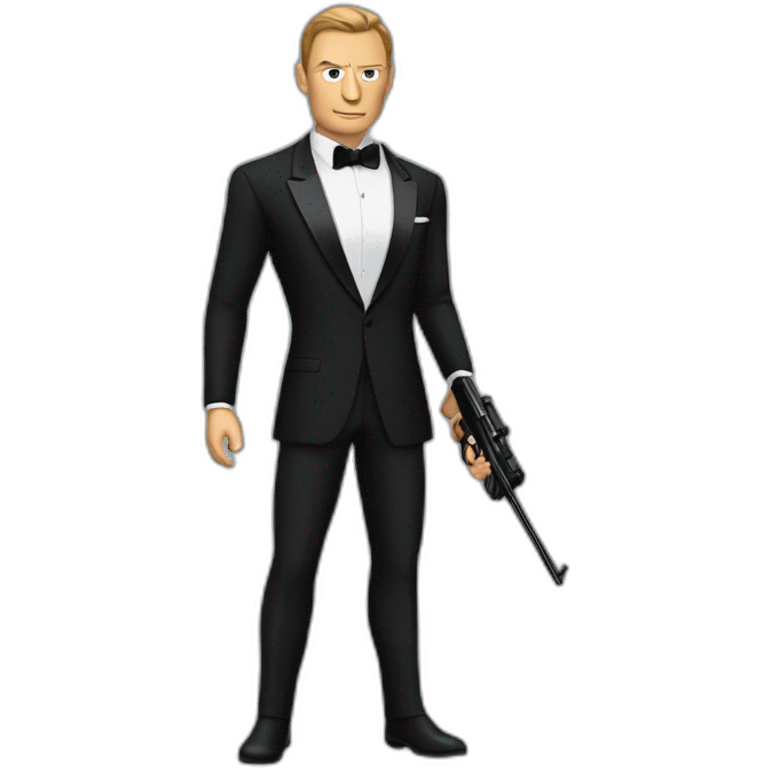 James Bond. A men with thé face of Daniel Craig and a black suit with a gun in hand emoji