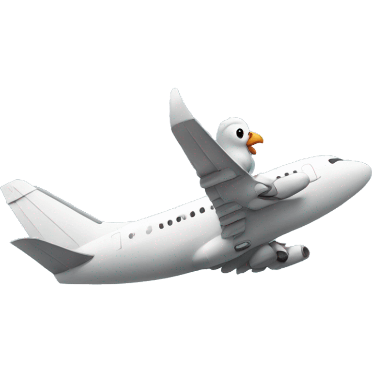 Un avion avec un pigeon  emoji