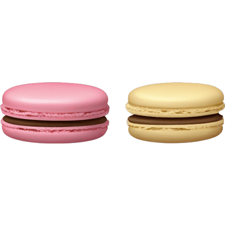 2 Macarons one in pink and one in beige emoji