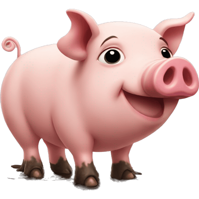 a pig with muddy feet emoji